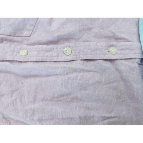 Janie & Jack Pastel Long Sleeve Button Up Linen Blend Shirts, 6-12 Mo (Z1) - Picture 5 of 6
